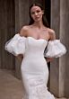Mori Lee 1407 Aelina Watteau Train Puff Sleeve Bridal Dress
