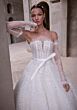 Mori Lee 1409 Astraia Plunging Neck Sheer Topper Bridal Gown