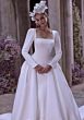 Mori Lee 1410 Zephira Pleated Overskirt Square Neck Bridal Gown