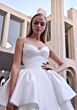 Mori Lee 2900 Ariadne Back Bow Peplum Waist Wedding Dress