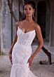 Mori Lee 2901 Calista Scalloped Hem Scoop Neck Wedding Dress