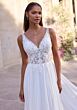Mori Lee 2903 Dria Lace Appliqued Bodice Bell Sleeve Wedding Dress