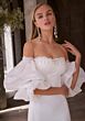 Mori Lee 2912 Anthea Removable Puff Sleeve Strapless Wedding Dress