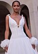 Mori Lee 2933 Remy Back Bow Drop Waist Wedding Gown