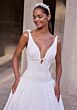 Mori Lee 2933 Remy Back Bow Drop Waist Wedding Gown