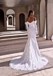 Mori Lee 2934 Myka Draped Skirt Peaked Neck Wedding Gown