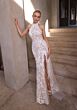 Mori Lee 2936 Kali High Slit Halter Neck Wedding Gown