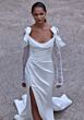 Mori Lee 2942 Thena Long Lace Sleeve Cowl Back Wedding Gown