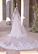 Mori Lee 2945 Callidora Plunging Cowl Neck Lace Sleeve Wedding Gown