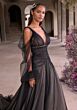 Mori Lee 2958 Xochi Drop Waist Draped Sleeve Bridal Dress
