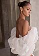 Mori Lee 2969 Maliska Puff Shawl Plunging Neck Bridal Dress