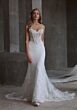 Mori Lee 2972D Arty Basque Waist Strappy Lace Bridal Dress
