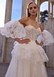 Mori Lee 2975 Cordia Puff Sleeve Removable Peplum Bridal Gown