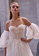 Mori Lee 2975 Cordia Puff Sleeve Removable Peplum Bridal Gown