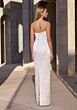 Mori Lee 2978D Calandra Back Slit Satin Straight Neck Bridal Gown