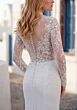 Mori Lee 1010069 Tindrae High Neck Crepe Overskirt Wedding Dress