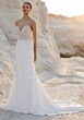 Mori Lee 1050029 Trin Fit-And-Flare Scalloped V-Neck Bridal Dress
