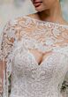 Mori Lee 1050029 Trin Fit-And-Flare Scalloped V-Neck Bridal Dress