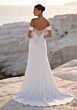 Mori Lee 1050036 Treville Illusion Slit Draped Charmeuse Bridal Gown