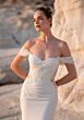 Mori Lee 1050042 Taryn Illusion Side Cutaway Train Crepe Bridal Gown