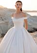 Mori Lee 1050044 Tyler Basque Waist Pleated Crepe Satin Bridal Gown