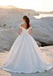 Mori Lee 1050044 Tyler Basque Waist Pleated Crepe Satin Bridal Gown