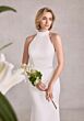 Mori Lee 15101 Sandie Halter Neck Beaded Back Satin Bridal Gown