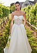 Mori Lee 2708 Sabrine Bow Neck Strapless Satin Wedding Dress