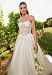 Mori Lee 2708 Sabrine Bow Neck Strapless Satin Wedding Dress
