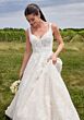 Mori Lee 2710 Selah Bow Back Scallop Hem Lace Wedding Dress