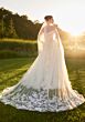 Mori Lee 2716 Sonnet Basque Waist Draped Sleeve Wedding Gown