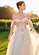 Mori Lee 2716 Sonnet Basque Waist Draped Sleeve Wedding Gown