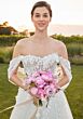 Mori Lee 2716 Sonnet Basque Waist Draped Sleeve Wedding Gown