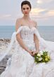 Mori Lee 2721 Sahar Shoulder Streamer Corset Bodice Wedding Gown