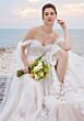 Mori Lee 2721 Sahar Shoulder Streamer Corset Bodice Wedding Gown