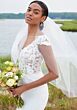 Mori Lee 2722 Shay Lace Bodice Scoop Back Wedding Gown