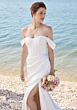 Mori Lee 2727 Sherie Removable Sleeve Draped Satin Wedding Gown