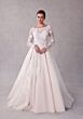 Mori Lee 2733 Stelle Bateau Neck Back Bow Lace Bridal Dress