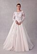 Mori Lee 2733 Stelle Bateau Neck Back Bow Lace Bridal Dress