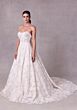 Mori Lee 2734 Saige Strapless Watteau Train Floral Bridal Dress