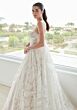 Mori Lee 2734 Saige Strapless Watteau Train Floral Bridal Dress