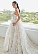 Mori Lee 2734 Saige Strapless Watteau Train Floral Bridal Dress