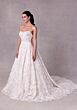 Mori Lee 2734 Saige Strapless Watteau Train Floral Bridal Dress