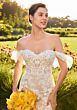 Mori Lee 2737 Stormi Flutter Sleeve Sheer Train Lace Bridal Dress