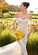 Mori Lee 2737 Stormi Flutter Sleeve Sheer Train Lace Bridal Dress