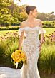 Mori Lee 2737 Stormi Flutter Sleeve Sheer Train Lace Bridal Dress