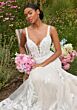 Mori Lee 2738 Sosie Plunging Neck Scoop Back Lace Bridal Dress