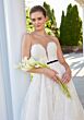 Mori Lee 2743 Sivan Plunging Neck Bow Belt Lace Bridal Dress
