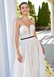 Mori Lee 2743 Sivan Plunging Neck Bow Belt Lace Bridal Dress