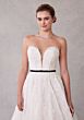 Mori Lee 2743 Sivan Plunging Neck Bow Belt Lace Bridal Dress